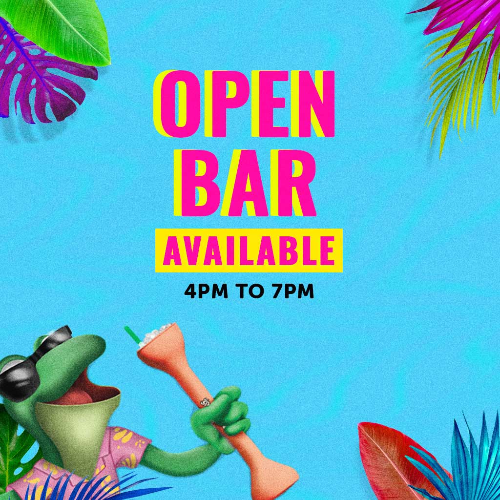 Open bar available in the afternoon
