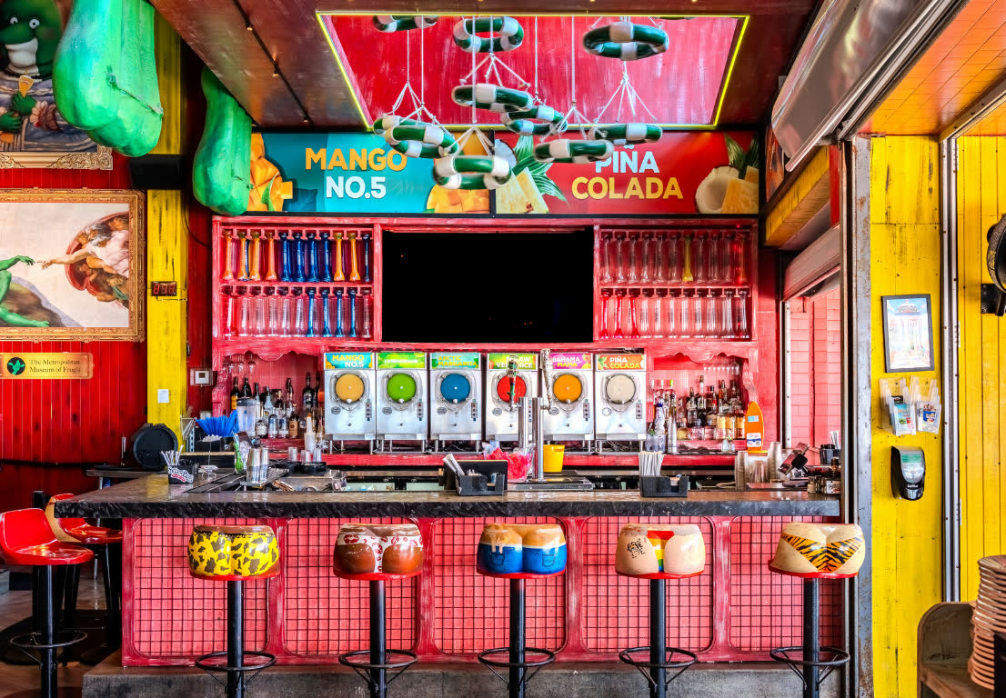 The frozen drinks bar at Señor Frog’s Fort Lauderdale