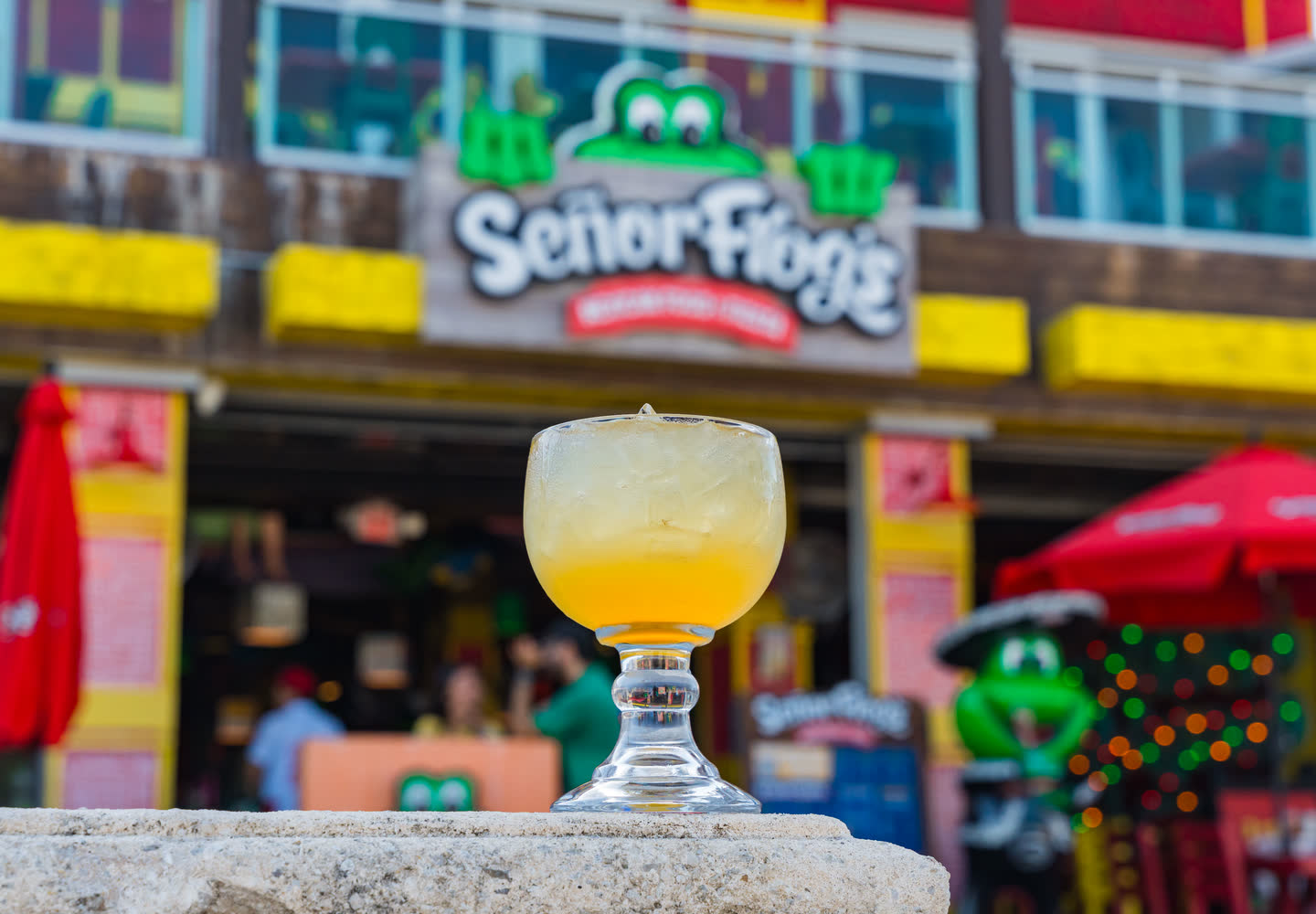 A margarita in front of Señor Frog’s Fort Lauderdale