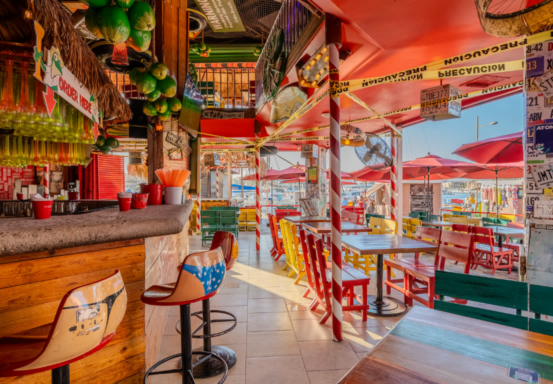 The patio at Señor Frog’s Los Cabos Party Zone