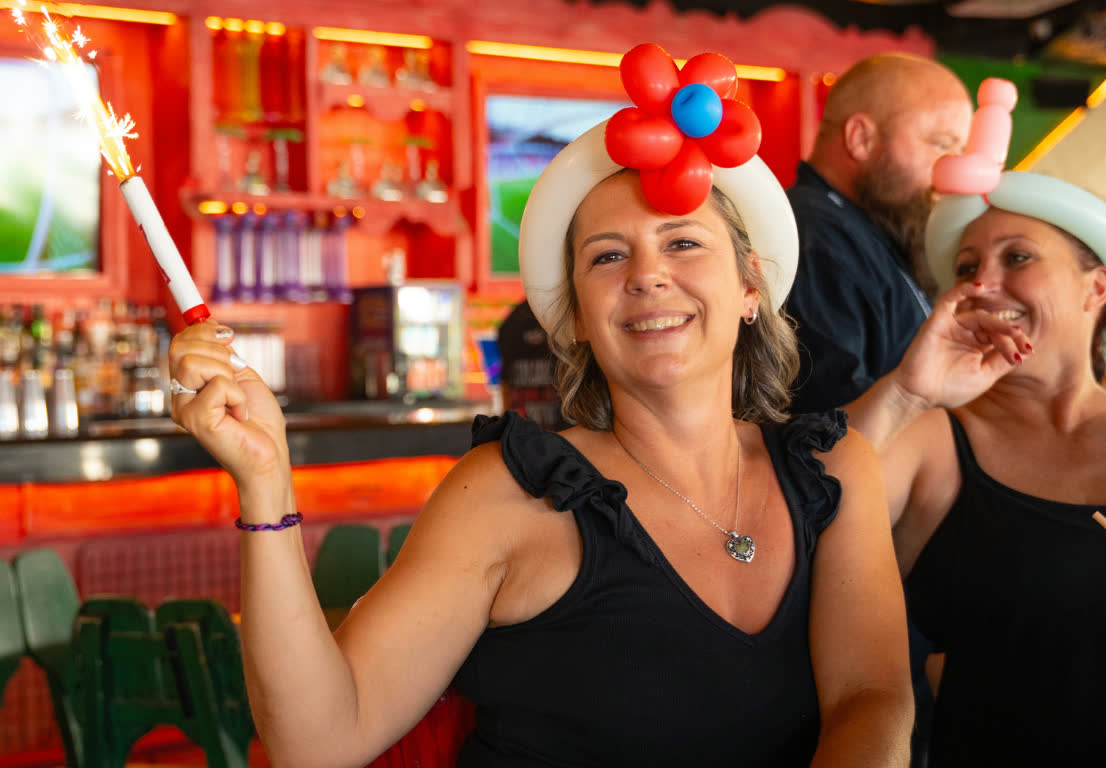 Sparklers and celebration at Señor Frog’s Los Cabos Party Zone