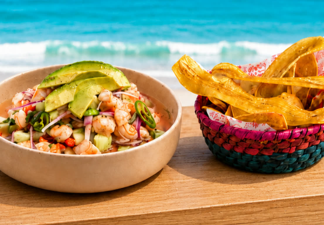 Shrimp ceviche with plantain chips at Señor Frog’s Myrtle Beach