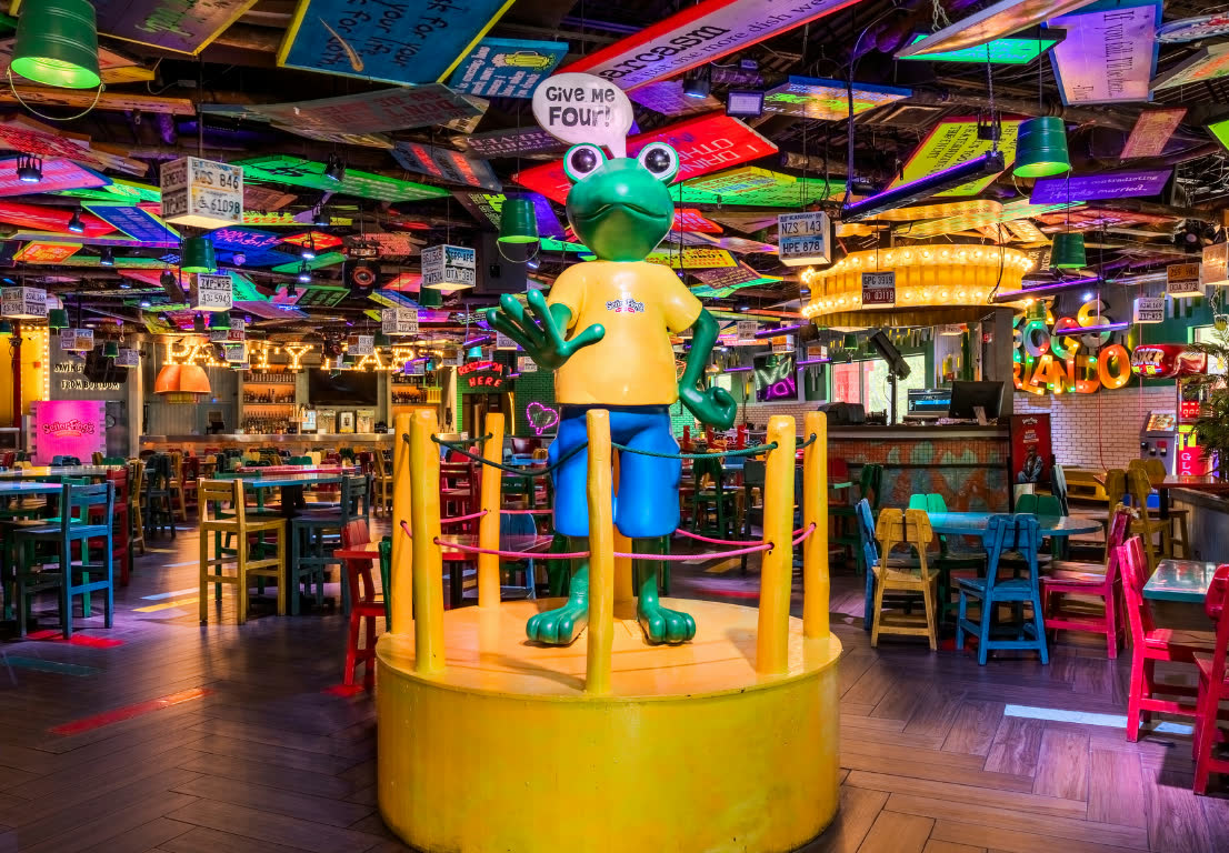 The Señor Frog’s frog inside Orlando