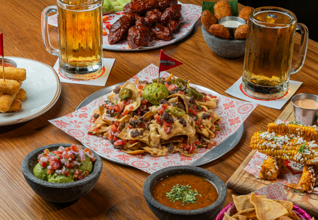 Nachos, wings and cold beers at Señor Frog’s Pensacola Beach